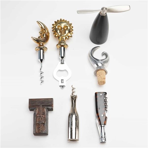 Assorted Makers Gold & Silver Toned Barware and Wine Accessories