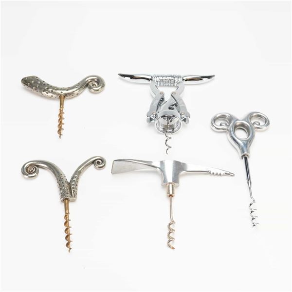 5pc Novelty Bottle Openers and Assorted Vintage Style Corkscrews