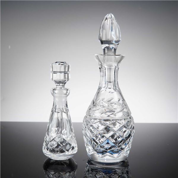 2pc Clear Crystal Bottles with Stoppers