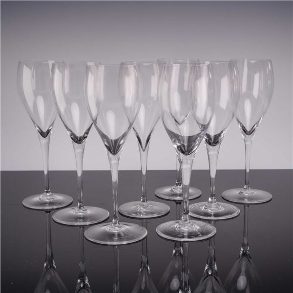 Set of 8 Baccarat Crystal Water Goblets, St. Remy