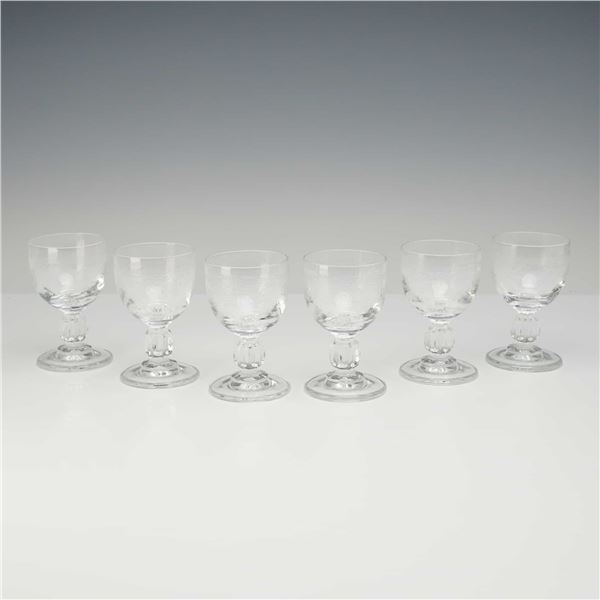 6pc Floral Etched Cordial Glasses