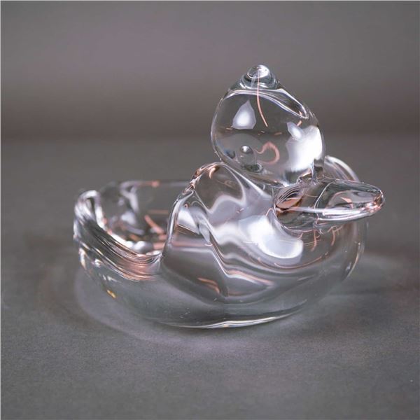 Orrefors, Sculpted, Crystal Duck Ash Tray