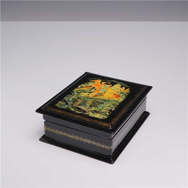 Palekh Russian Lacquer Box, Ruslan and Lyudmila