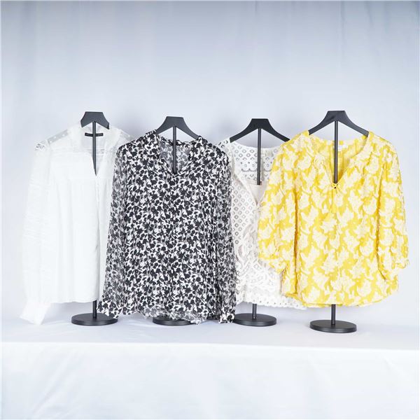 4pc Chico's, Tahari, & White-Black Women's Blouse Assortment