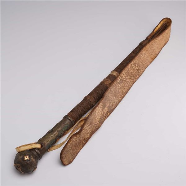 Antique Tibetan or Himalayan Horse Riding Whip and Scabbard