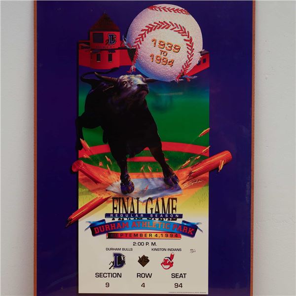 1994 Durham Bulls Final Game Commemorative Poster