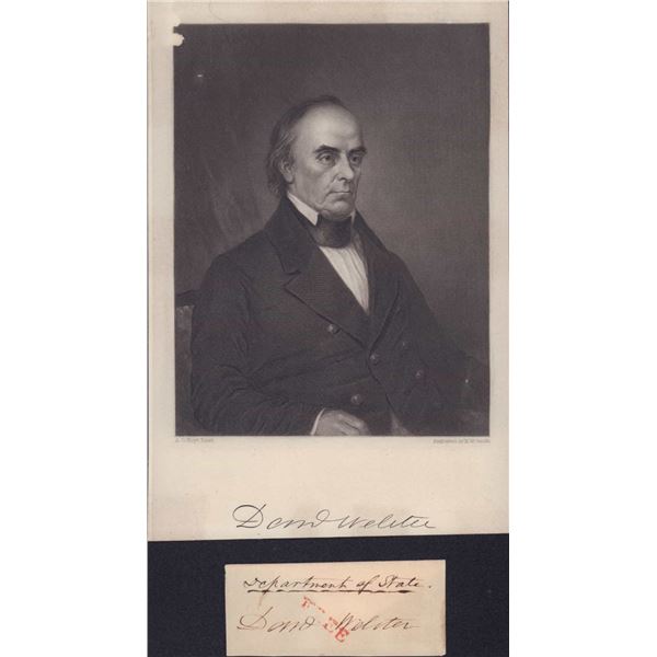 Portrait Print of Daniel Webster with Signatures