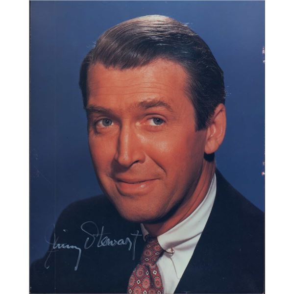 James Stewart Autographed Color Studio Portrait, Signed Jimmy Stewart