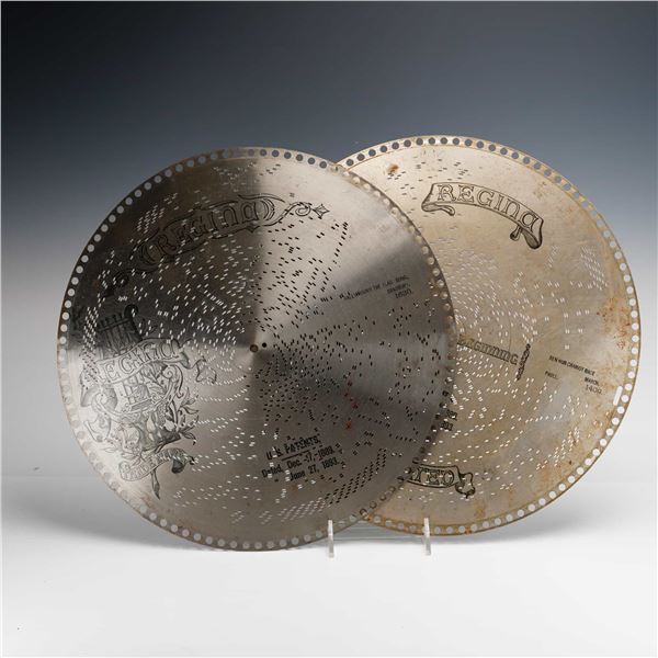 Regina 15.5 Inch Music Box Discs Ben Hur Chariot Race Rally Round Flag