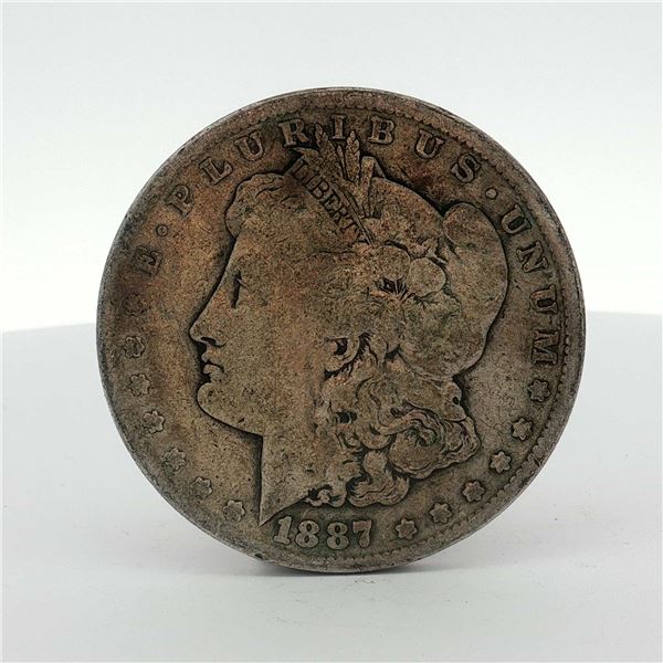 1887-S US One Dollar Morgan Silver Dollar, Circulated