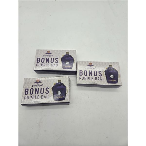 3 crown royal bags (c2)