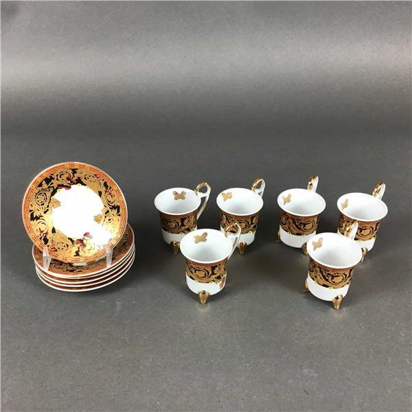 12pc GNA Porcelain Demitasse Cups and Saucers