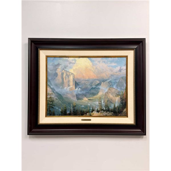 Thomas Kinkade (American, 1958-2012) Offset Lithograph on Canvas, Yosemite Valley