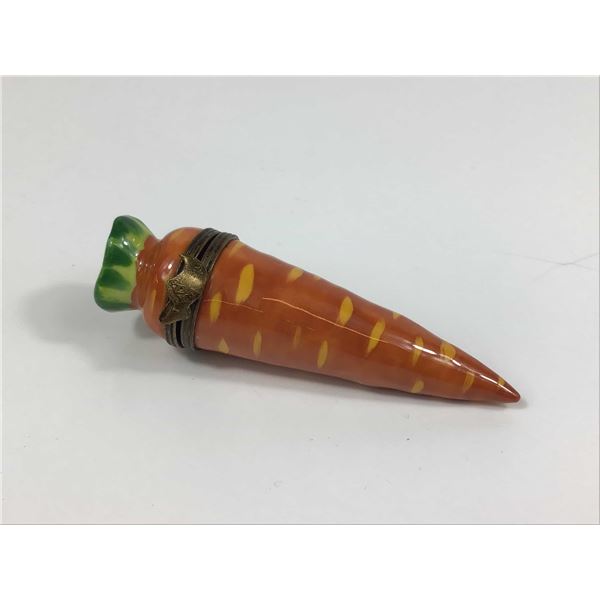 Limoges France Hand Painted Carrot Trinket Box