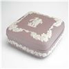 Image 1 : Wedgwood Lilac Jasperware Square Cherub Trinket Box