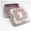 Image 2 : Wedgwood Lilac Jasperware Square Cherub Trinket Box