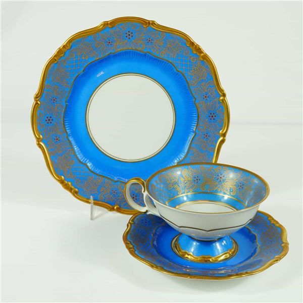Weimar Porcelain Dora Pattern Tea Set Trio