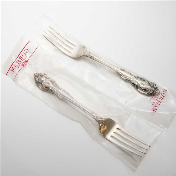 2pc Gorham Sterling Silver Dinner Forks, La Scala