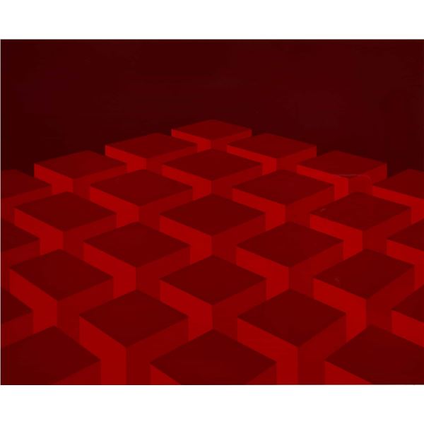 Marko Spalatin (Yugoslavian/American b.1945) Op Art Serigraph on Paper, Signed