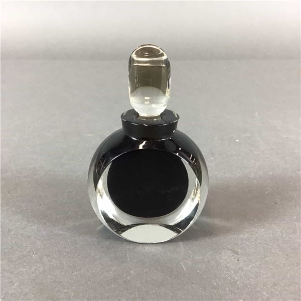 Correia Black and Clear Art Glass Limited Edition Perfume Bottle
