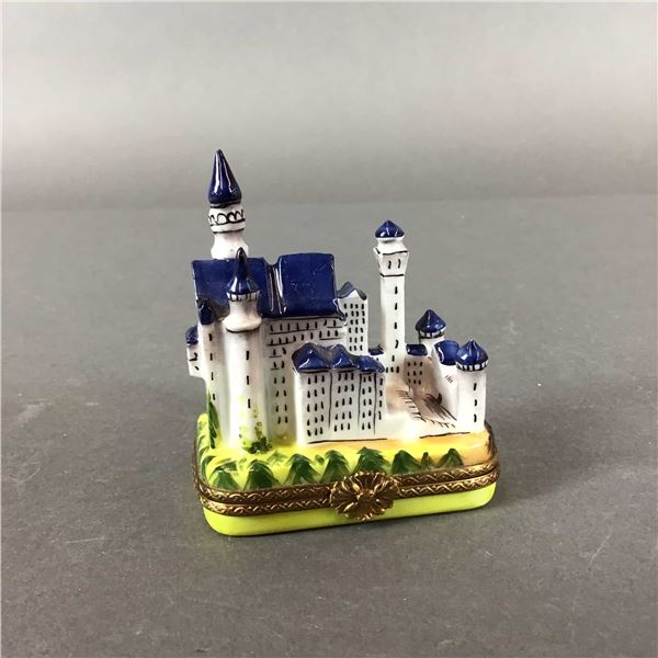 Limoges Marquise de Pompadour Trinket Box, Neuschwanstein Castle