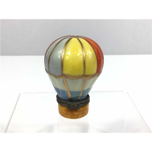 Hand Painted Hot Air Balloon Porcelain Trinket Box