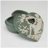 Image 2 : Two Sage Green Jasperware Vanity Items, Heart-Shaped Covered Box and Dish