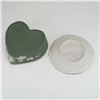 Image 3 : Two Sage Green Jasperware Vanity Items, Heart-Shaped Covered Box and Dish
