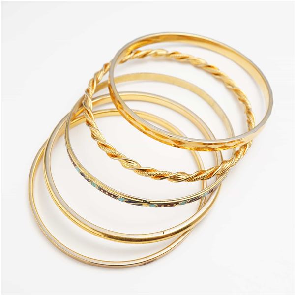 5pc Monet Gold-Tone Bangle Bracelets