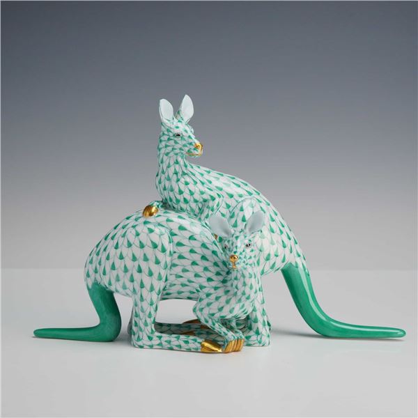 Herend, Kangaroo with Baby Figurine