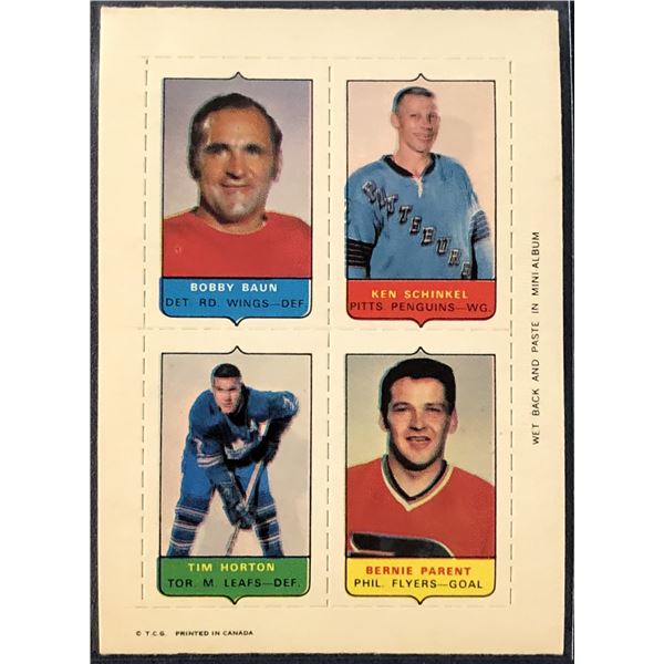 1969-70 O-PEE-CHEE NHL 4-IN-1 -- TIM HORTON (HOF)
