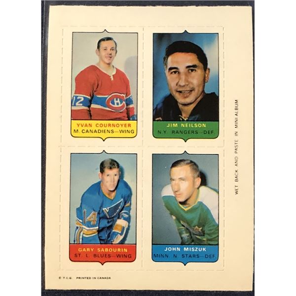 1969-70 O-PEE-CHEE NHL 4-IN-1 -- YVAN COURNOYER (HOF)
