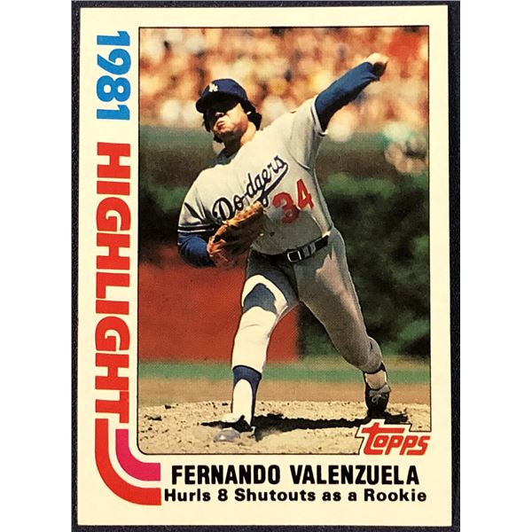 1982 TOPPS BASEBALL FERNANDO VALENZUELA