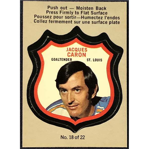 1972-73 O-PEE-CHEE NHL PLAYER CREST - JACQUES CARON