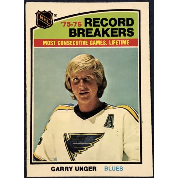 1976-77 O-PEE-CHEE NHL HOCKEY GARRY UNGER