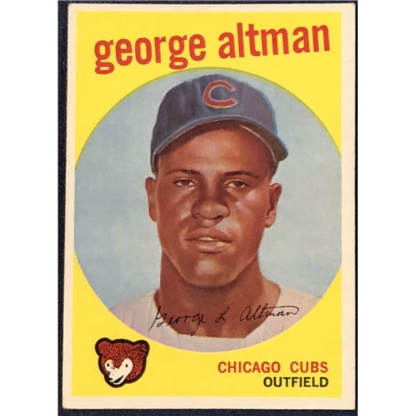 1959 TOPPS WHITE BACKS - GEORGE ALTMAN ROOKIE CARD