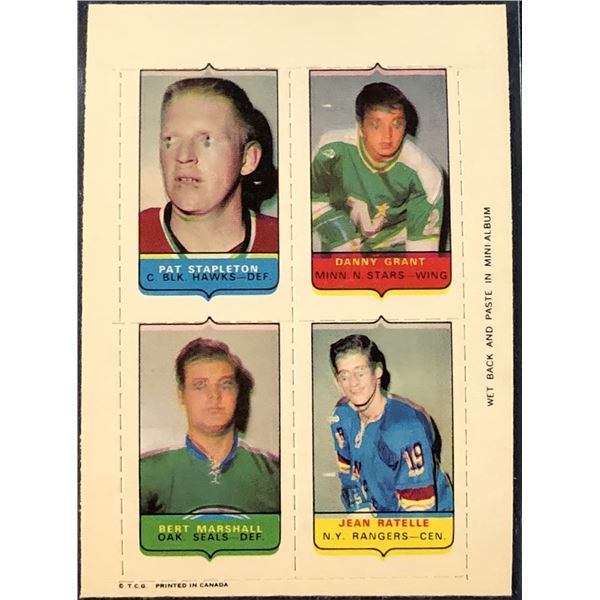 1969-70 O-PEE-CHEE NHL 4-IN-1 -- JEAN RATELLE (HOF)