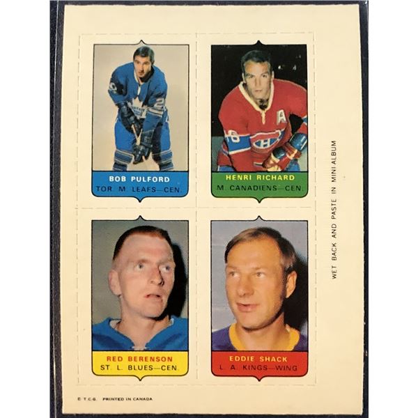 1969-70 O-PEE-CHEE NHL 4-IN-1 -- HENRI RICHARD (HOF)