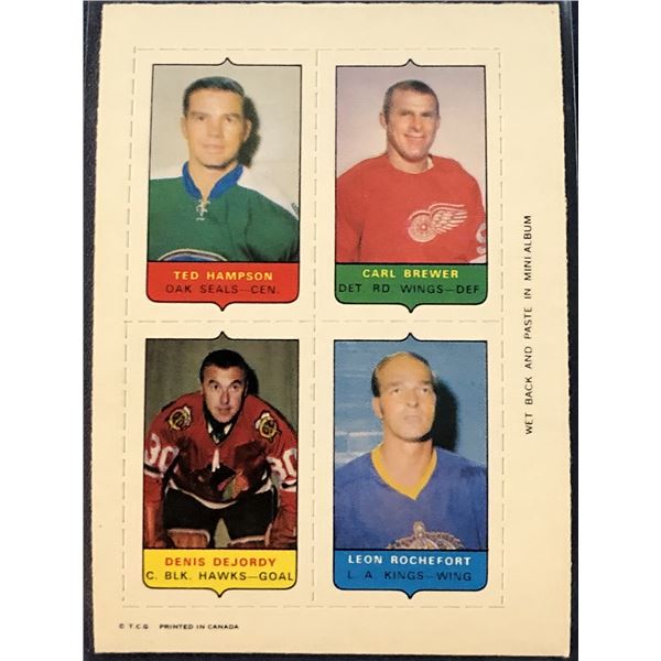1969-70 O-PEE-CHEE NHL 4-IN-1 -- CARL BREWER