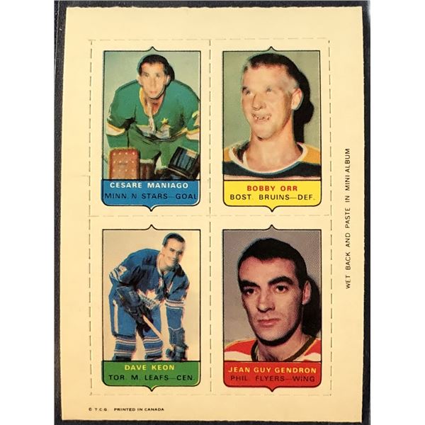 1969-70 O-PEE-CHEE NHL 4-IN-1 -- BOBBY ORR (HOF)