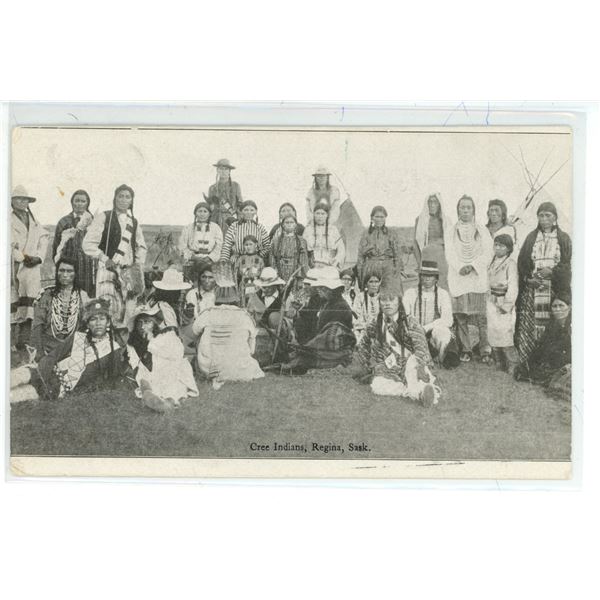 1909 Posted RPPC - “Cree Indians” Regina, Sask.