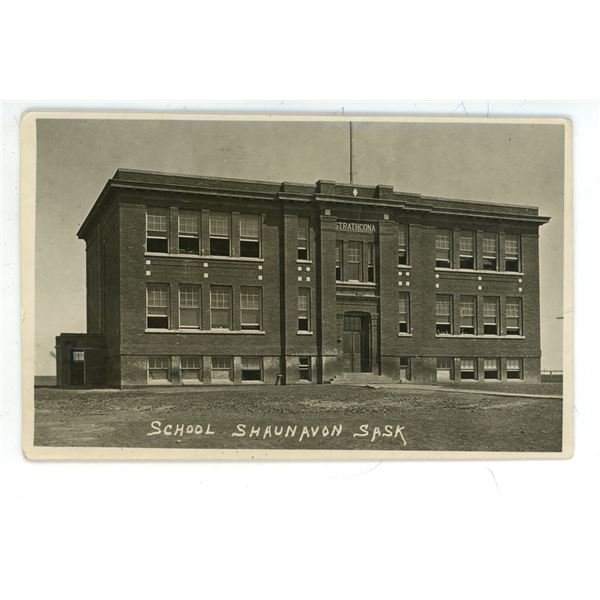 Vintage RPPC – Strathcona School, Shaunavon Sask.