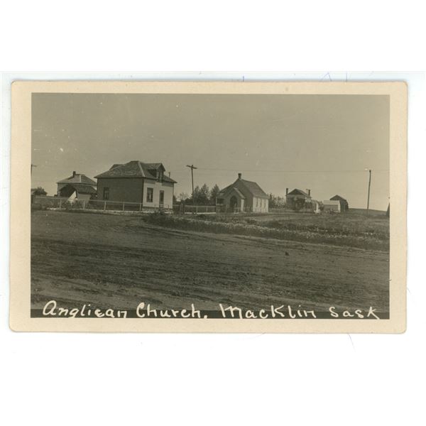 Vintage RPPC – “Anglican Church, Macklin Sask”