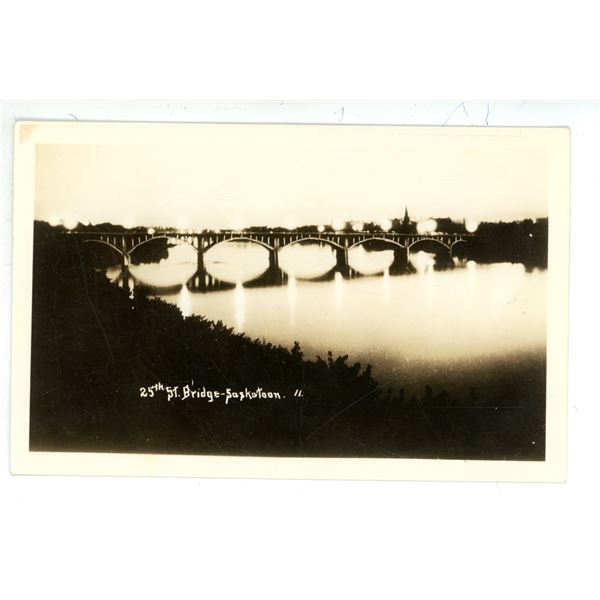 Vintage RPPC – “25th St. Bridge – Saskatoon” Sask.