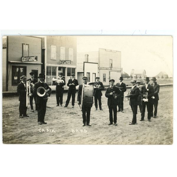 Early 1900’s RPPC – “Craik Band”.  Craik, SK.