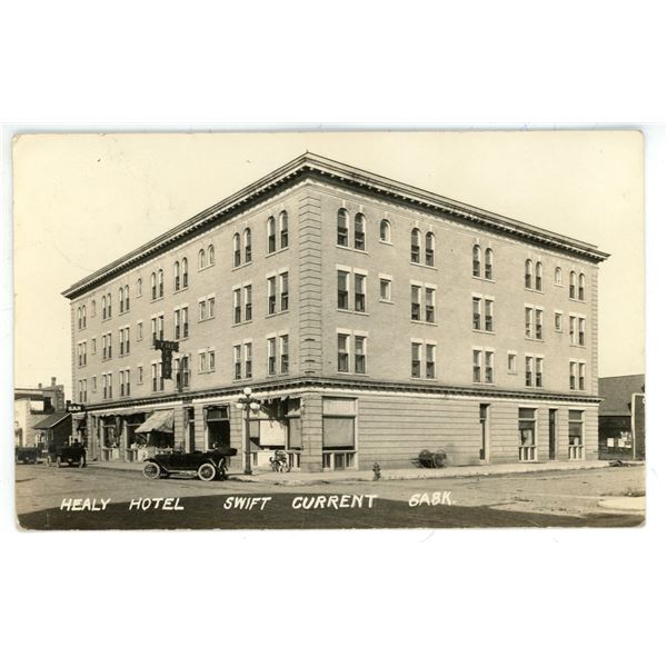 1939 RPPC – “Healy Hotel.  Swift Current Sask.”