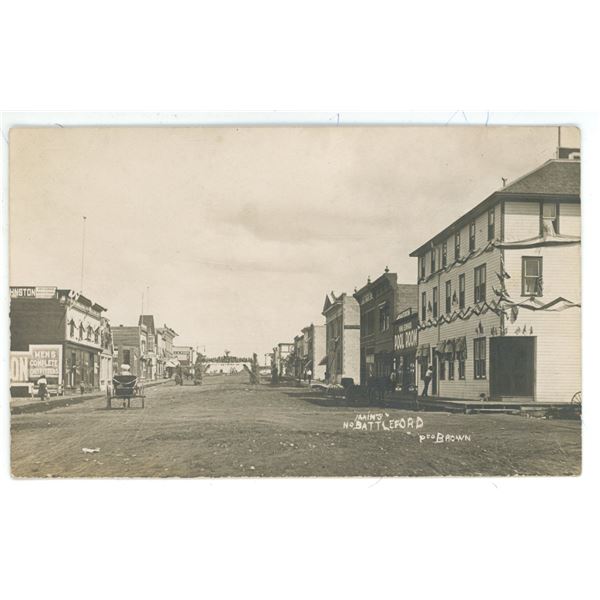 Early 1900’s RPPC – “Main St. No. Battleford”, Sask.