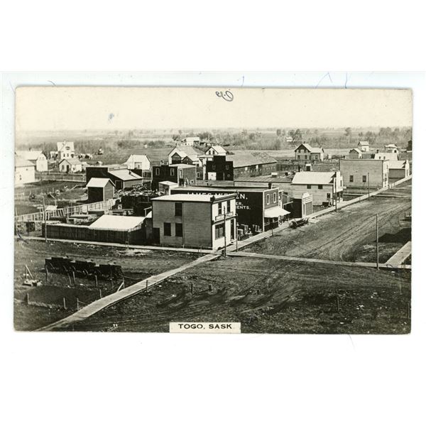 1916 RPPC – “Togo, Sask”.  Posted.