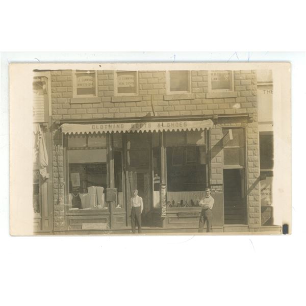 1921 RPPC – Watrous, Sask. Clothing Store