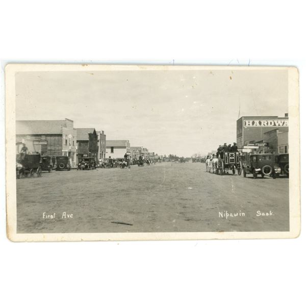 Vintage RPPC – “First Ave.  Nipawin, Sask.”